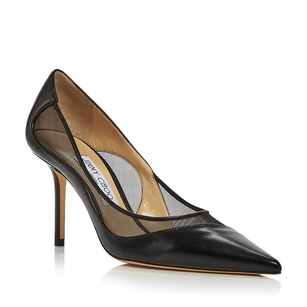 Jimmy Choo Love 85 Leather Mesh Pointed-Toe Pumps Size 43 New In Box +2dust Bags